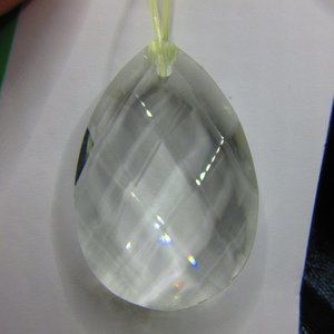 Faceted Oval Glass Chandlier Drop